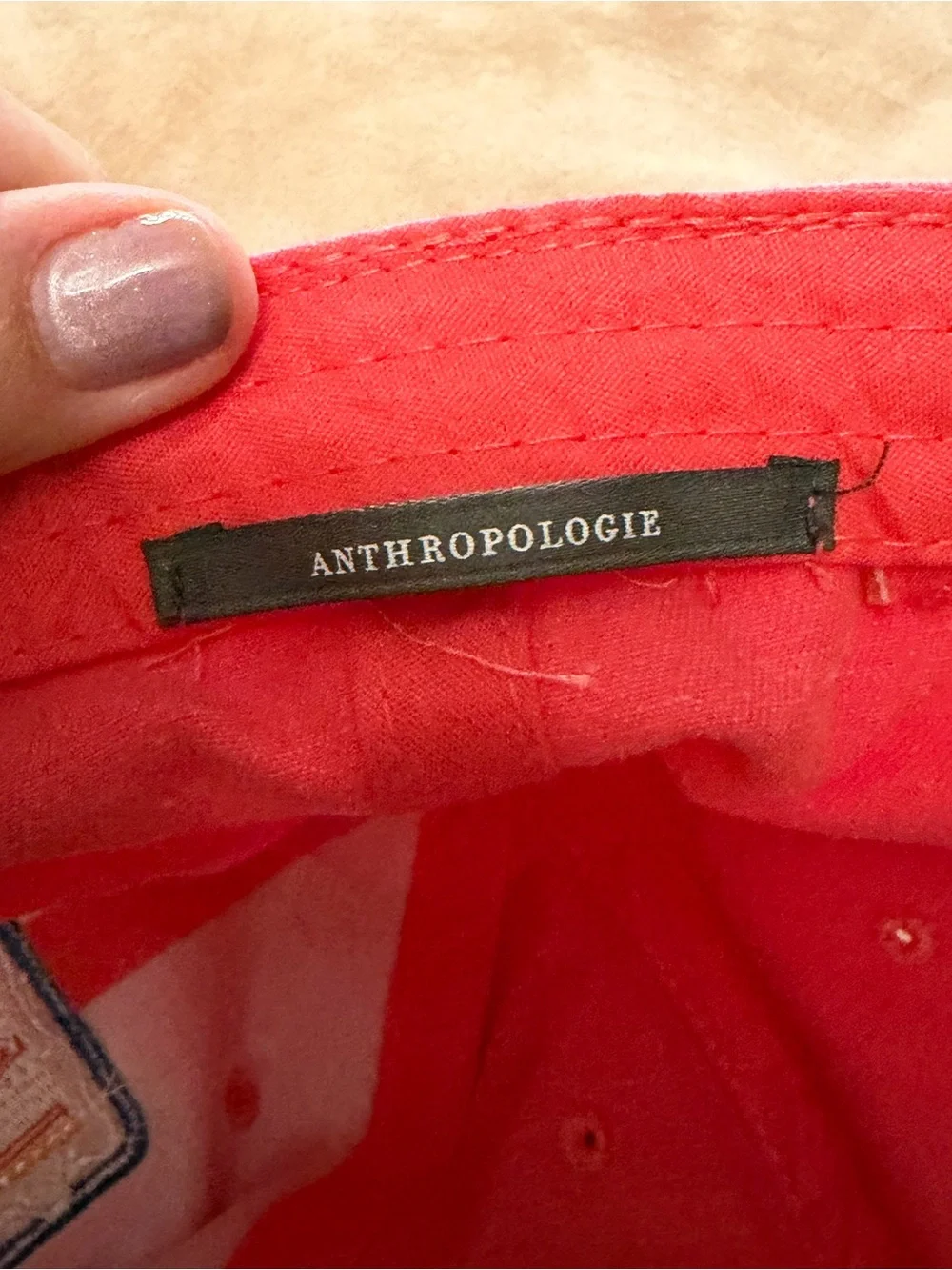By Anthropologie Washed Cotton Nautical Dolce Vita Pink Baseball Cap